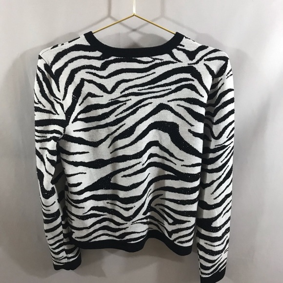 SOLD Alice  & Olivia Connie Crystal Zebra Sweater - Picture 7 of 7